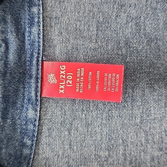 Christmas Denim Shirt. Long Sleeve, women's SizeXXL - Picture 2 of 12